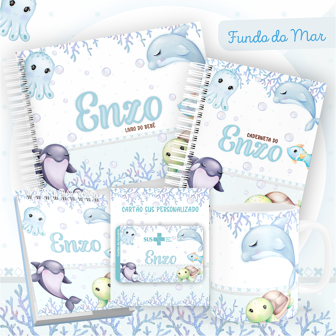Pack Encadernação +110 Temas - Caderneta, Livro do Bebê e Caneca 23
