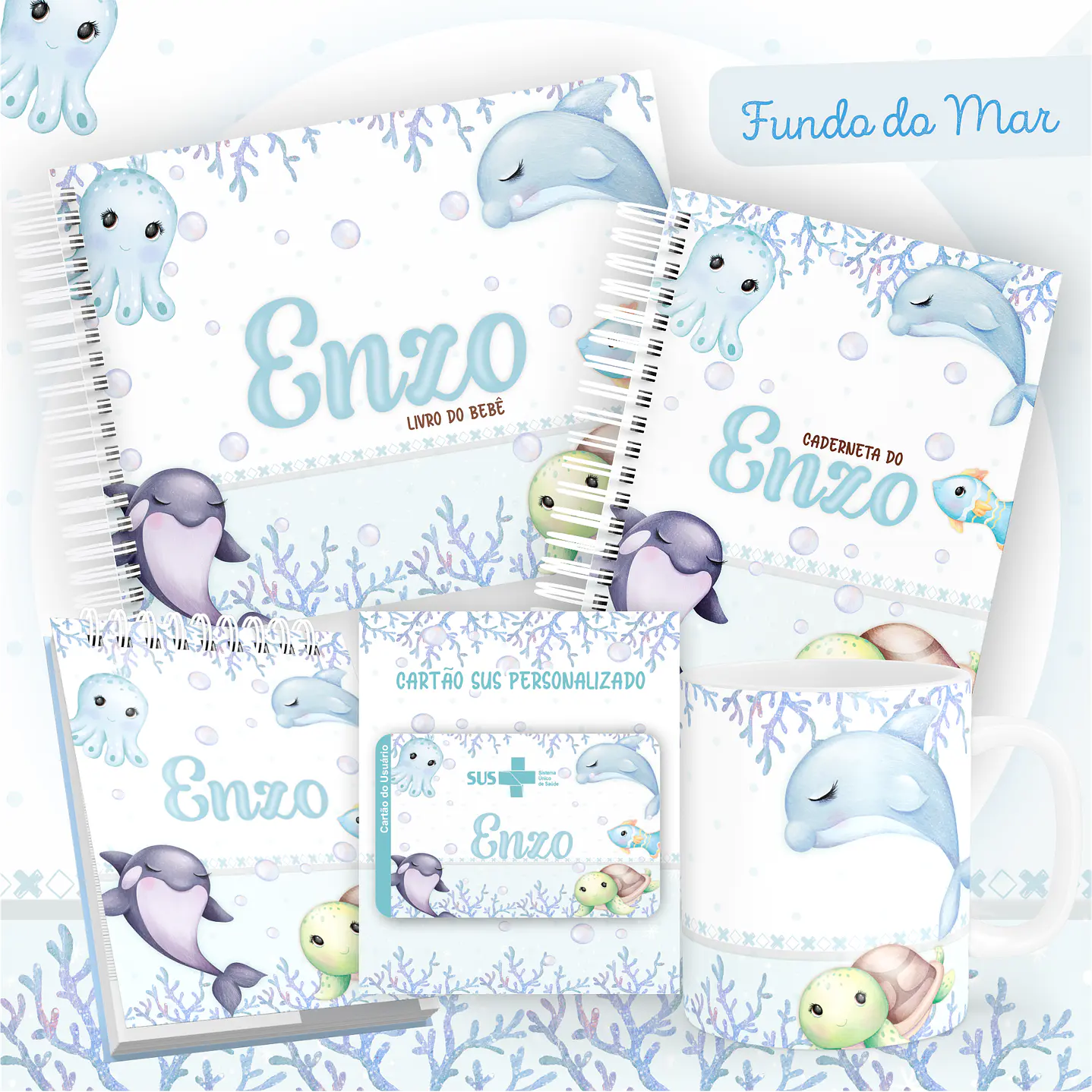 Pack Encadernação +110 Temas - Caderneta, Livro do Bebê e Caneca 20