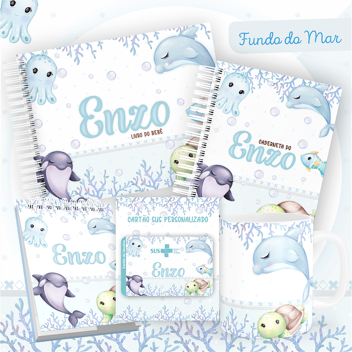 Pack Encadernação +110 Temas - Caderneta, Livro do Bebê e Caneca 23