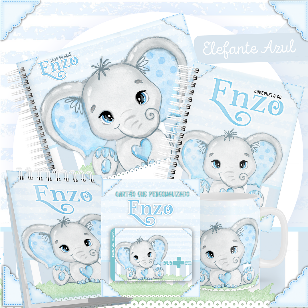 Pack Encadernação +110 Temas - Caderneta, Livro do Bebê e Caneca 26