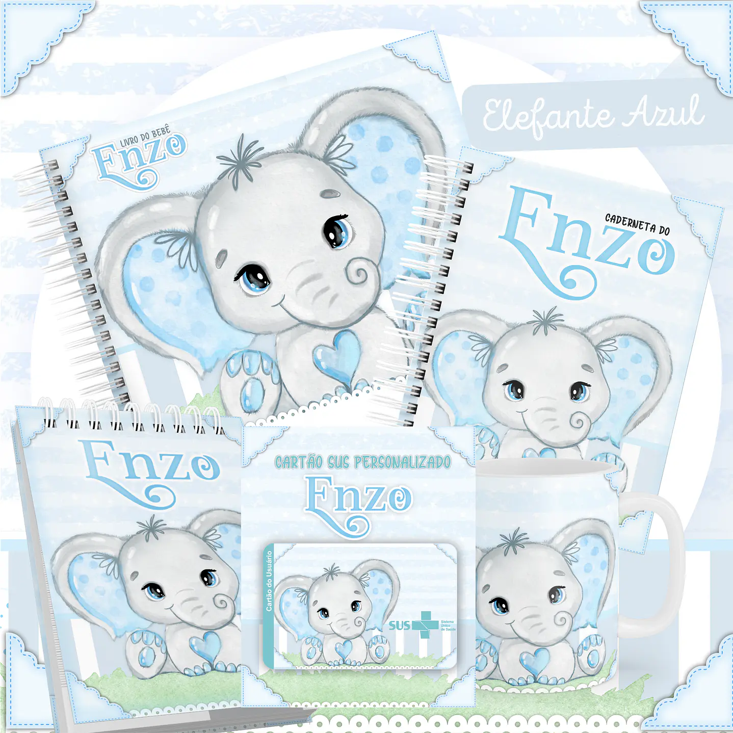 Pack Encadernação +110 Temas - Caderneta, Livro do Bebê e Caneca 23