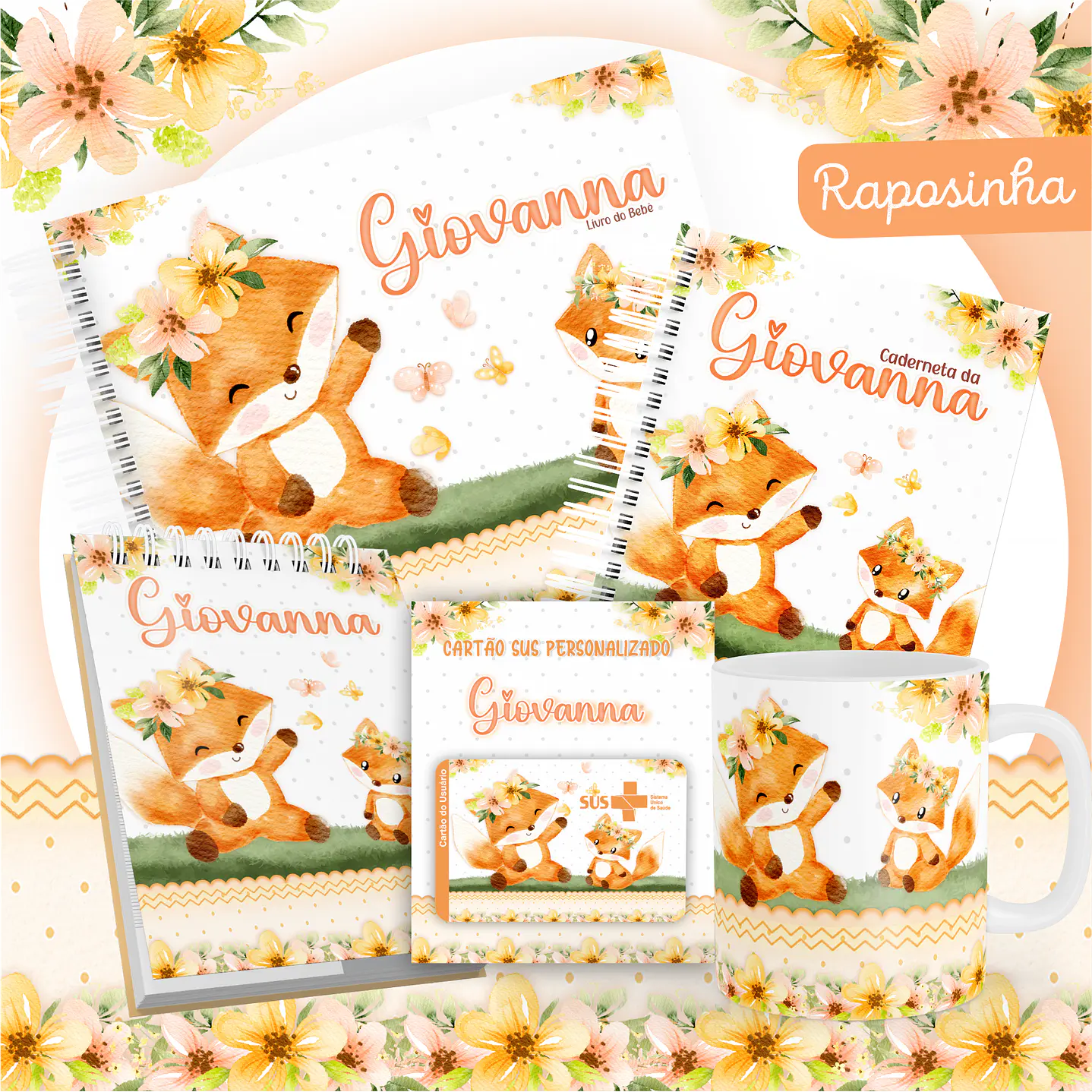 Pack Encadernação +110 Temas - Caderneta, Livro do Bebê e Caneca 19