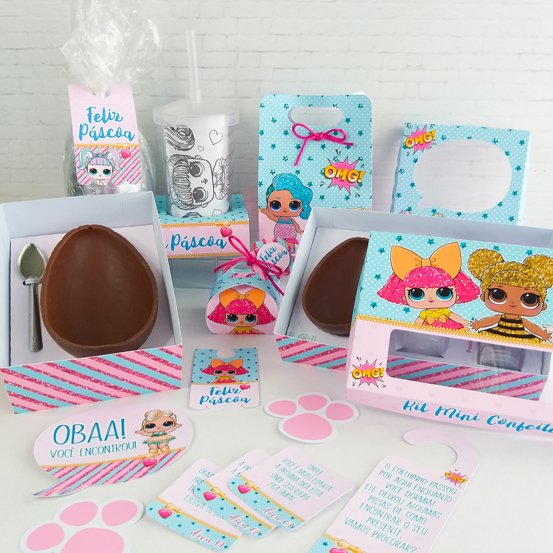 Combo Páscoa 24 Temas Mini confeiteiro, Ovo de Colher e Caça aos Ovos 16