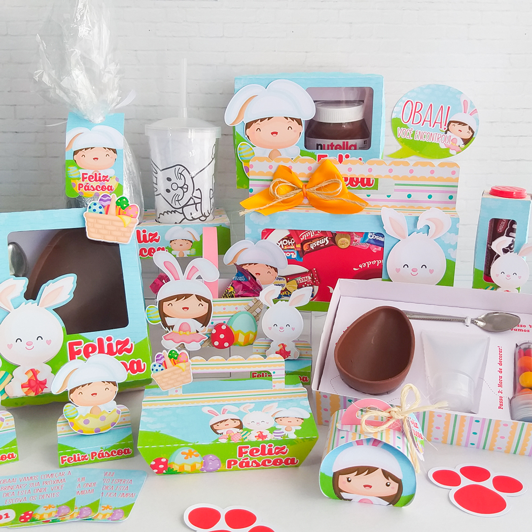 Combo Páscoa 24 Temas Mini confeiteiro, Ovo de Colher e Caça aos Ovos 17