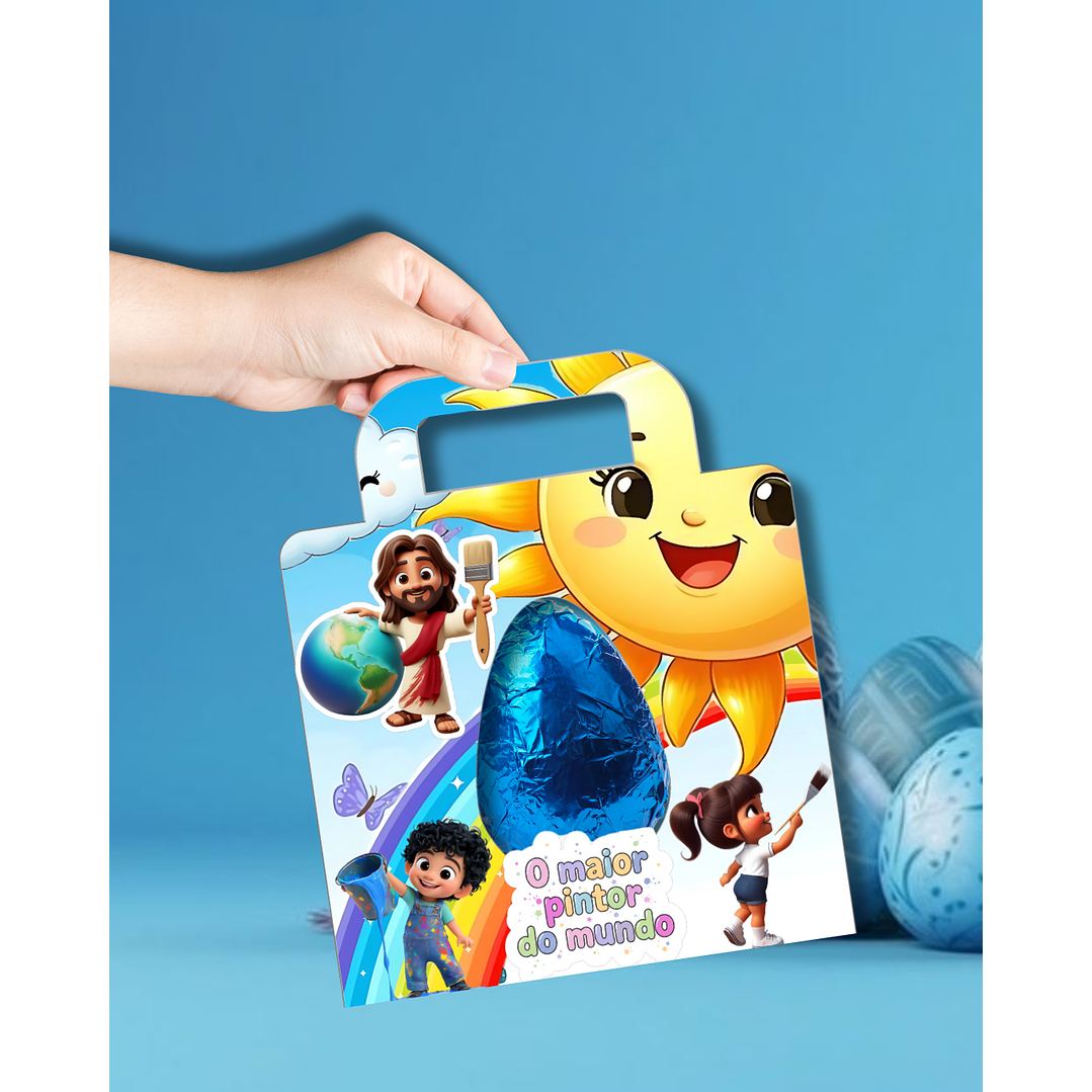 Combo 94 Moldes Sacolinha Porta Ovo Páscoa PNG, PDF e Canva 5