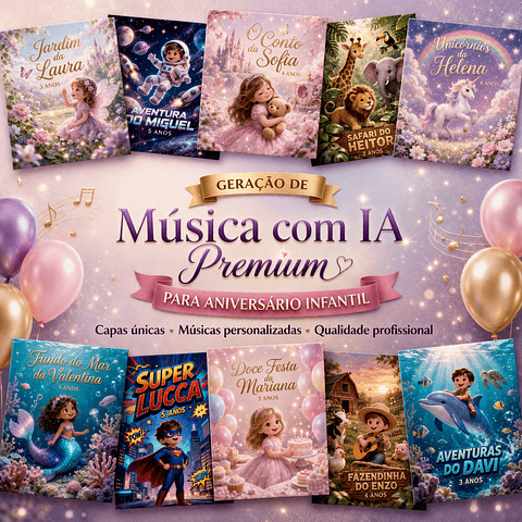 Música Personalizada Aniversário Infantil com Nome e Idade Premium 