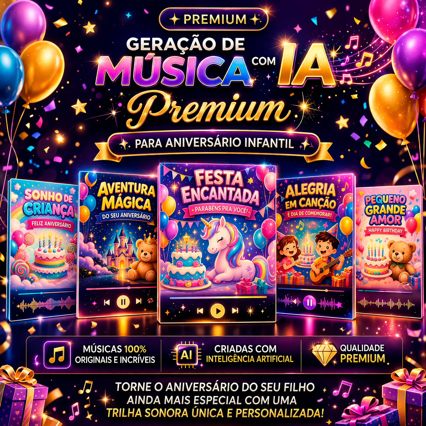 Música Personalizada Aniversário Infantil com Nome e Idade Premium  2