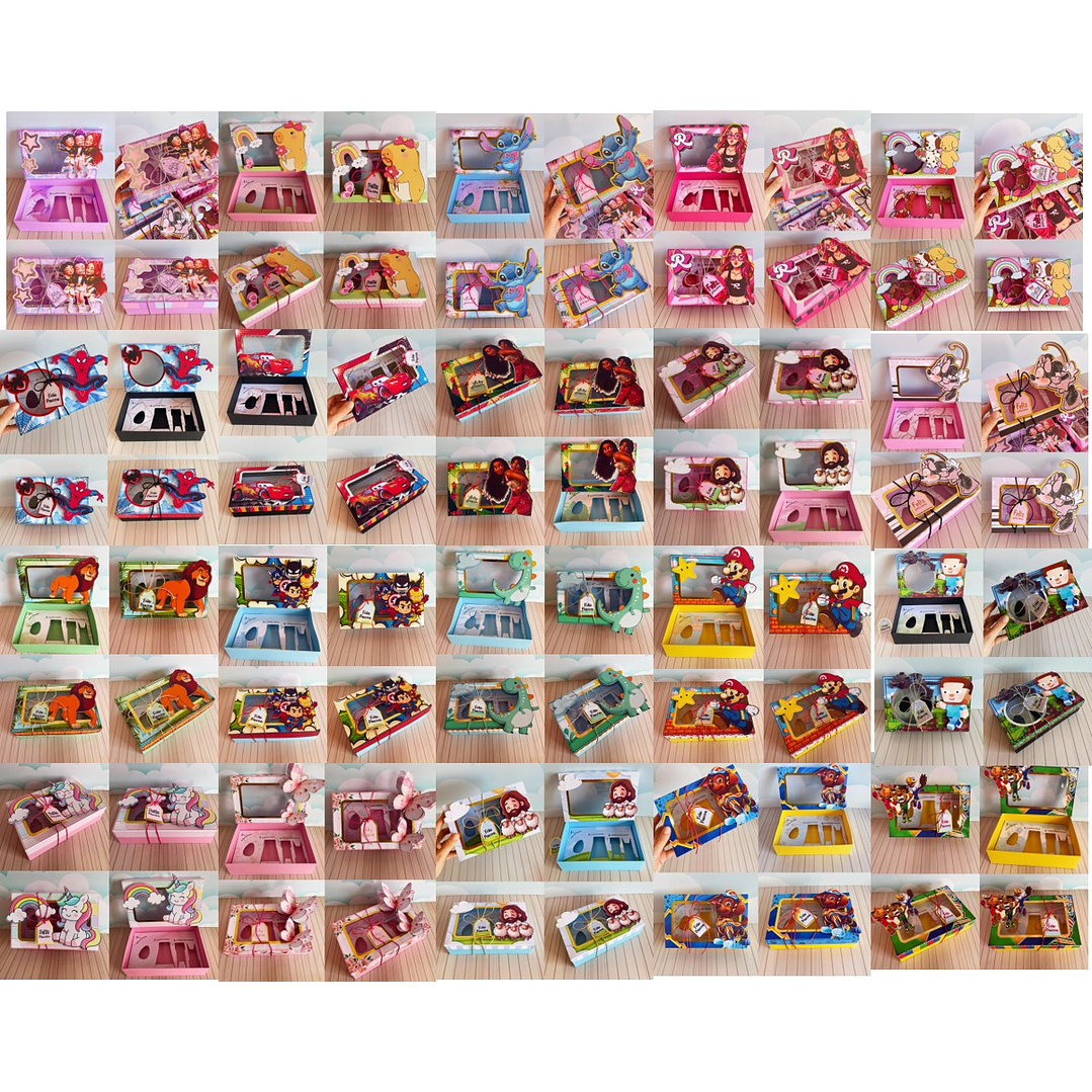 Kit Caixa Mini Confeiteiro Páscoa 20 Temas Arquivo Digital PDF, PNG e Studio  1