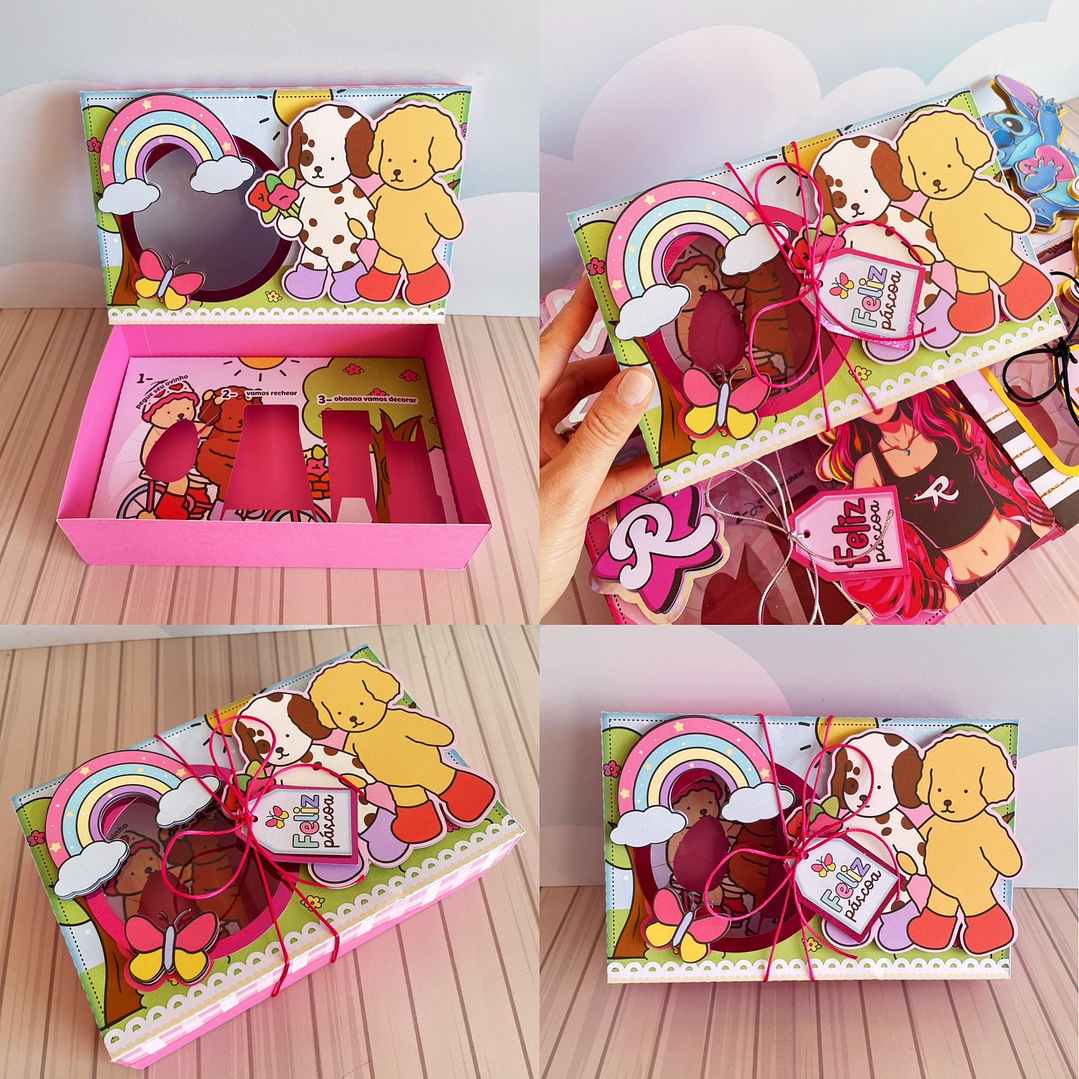 Kit Caixa Mini Confeiteiro Páscoa 20 Temas Arquivo Digital PDF, PNG e Studio  6