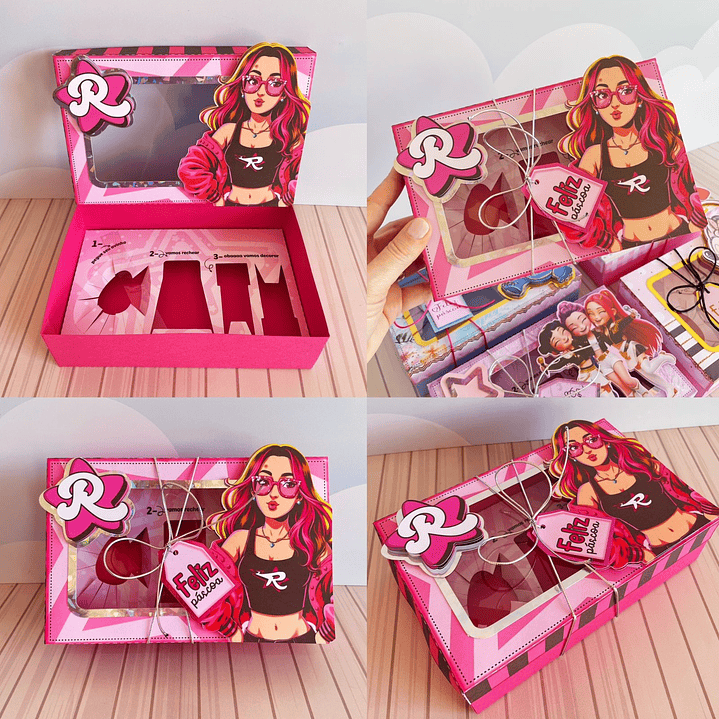 Kit Caixa Mini Confeiteiro Páscoa 20 Temas Arquivo Digital PDF, PNG e Studio  8