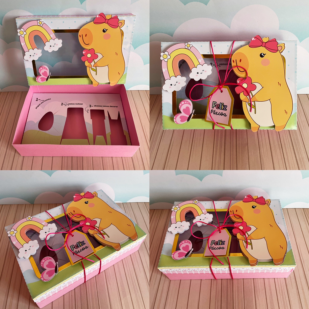 Kit Caixa Mini Confeiteiro Páscoa 20 Temas Arquivo Digital PDF, PNG e Studio  14