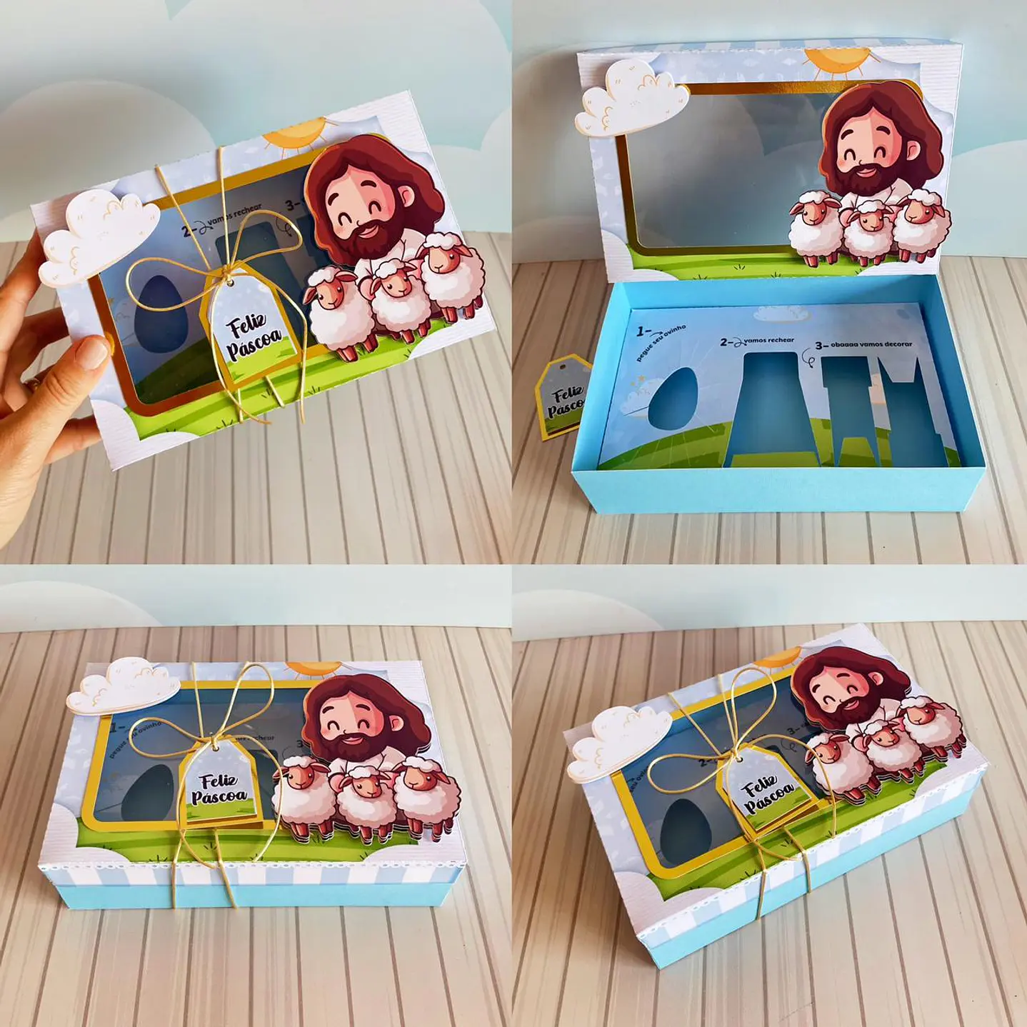 Kit Caixa Mini Confeiteiro Páscoa 20 Temas Arquivo Digital PDF, PNG e Studio  16
