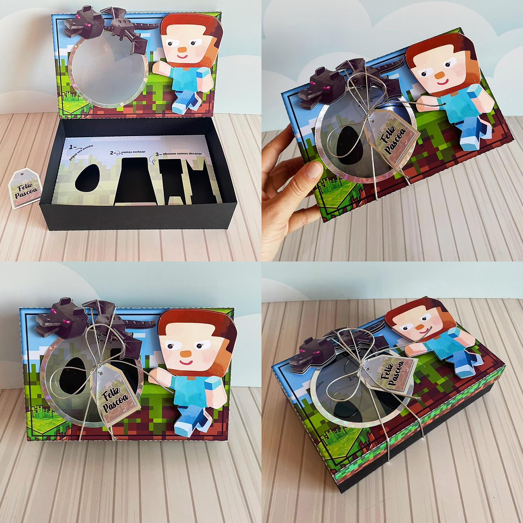 Kit Caixa Mini Confeiteiro Páscoa 20 Temas Arquivo Digital PDF, PNG e Studio  19