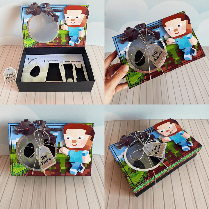 Kit Caixa Mini Confeiteiro Páscoa 20 Temas Arquivo Digital PDF, PNG e Studio  19