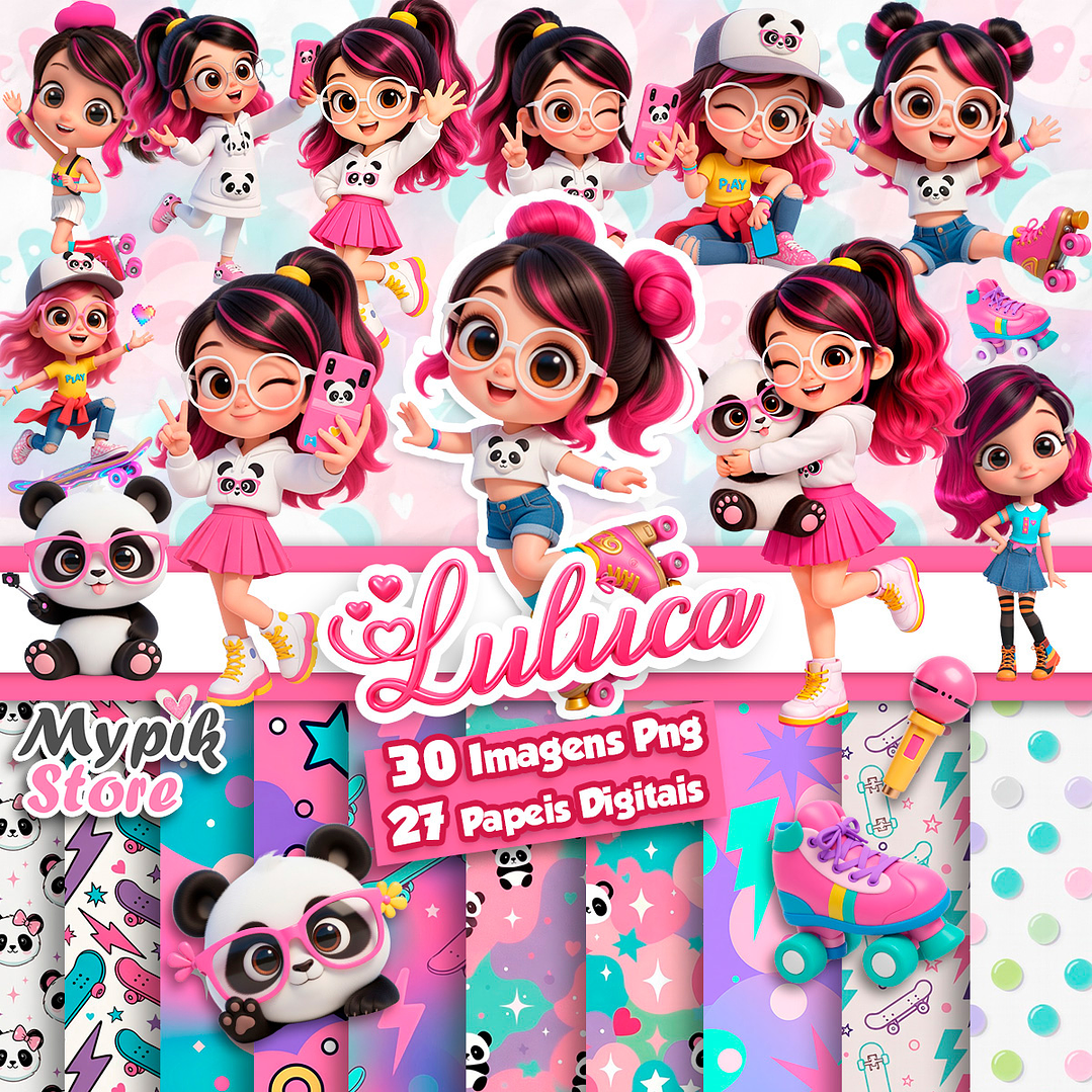 Kit Digital Luluca 3D - PNG Fundo Transparente  1