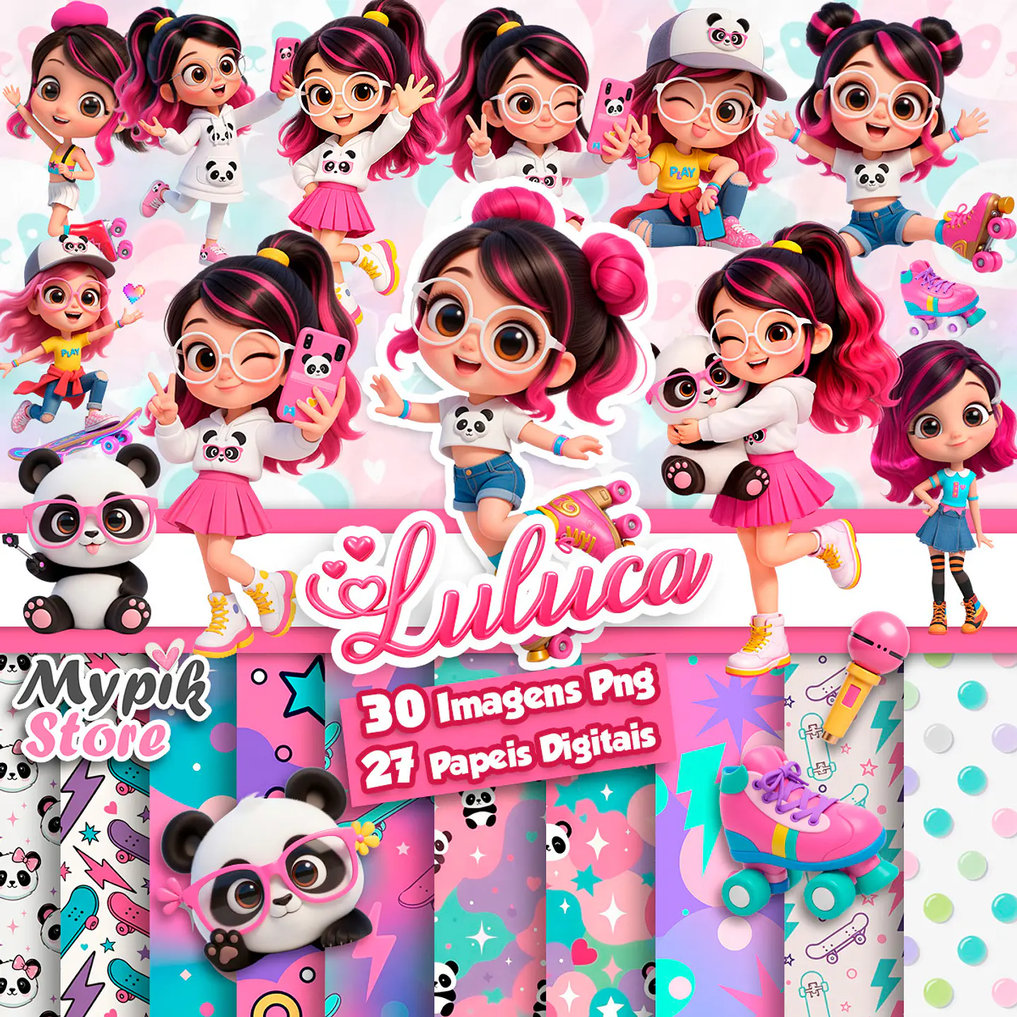 Kit Digital Luluca 3D - PNG Fundo Transparente  1