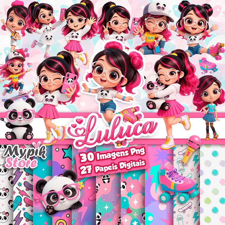 Kit Digital Luluca 3D - PNG Fundo Transparente  1