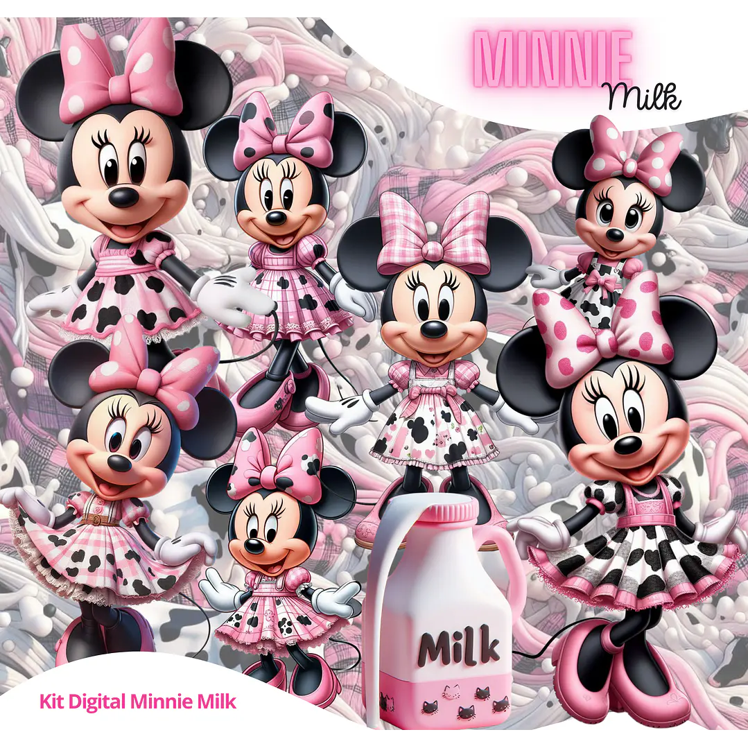 Kit Digital Minnie Milk PNG Fundo transparente 1