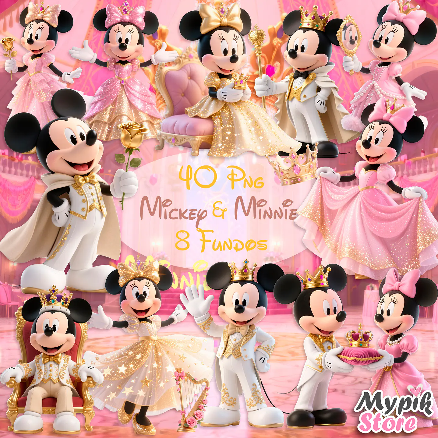Kit Digital Mickey Minnie Realeza Luxo 1