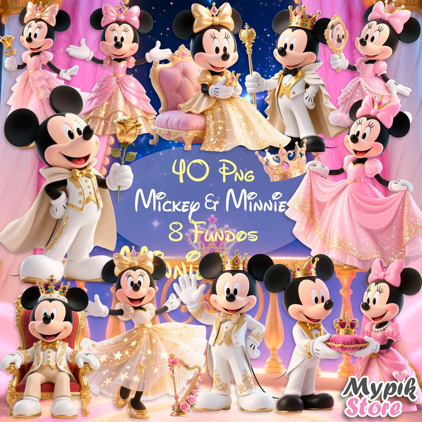 Kit Digital Mickey Minnie Realeza Luxo 2