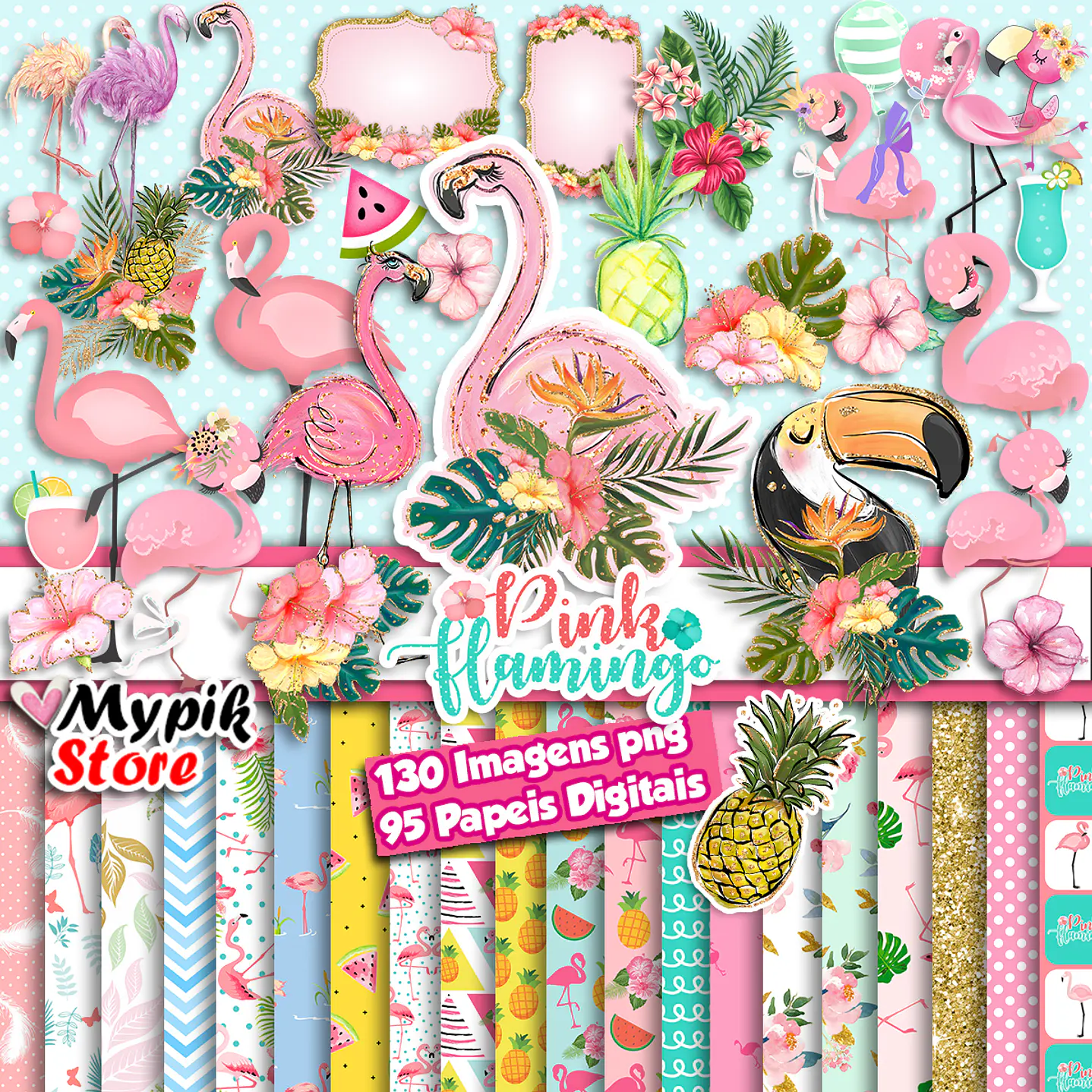 Kit Digital Flamingos  2