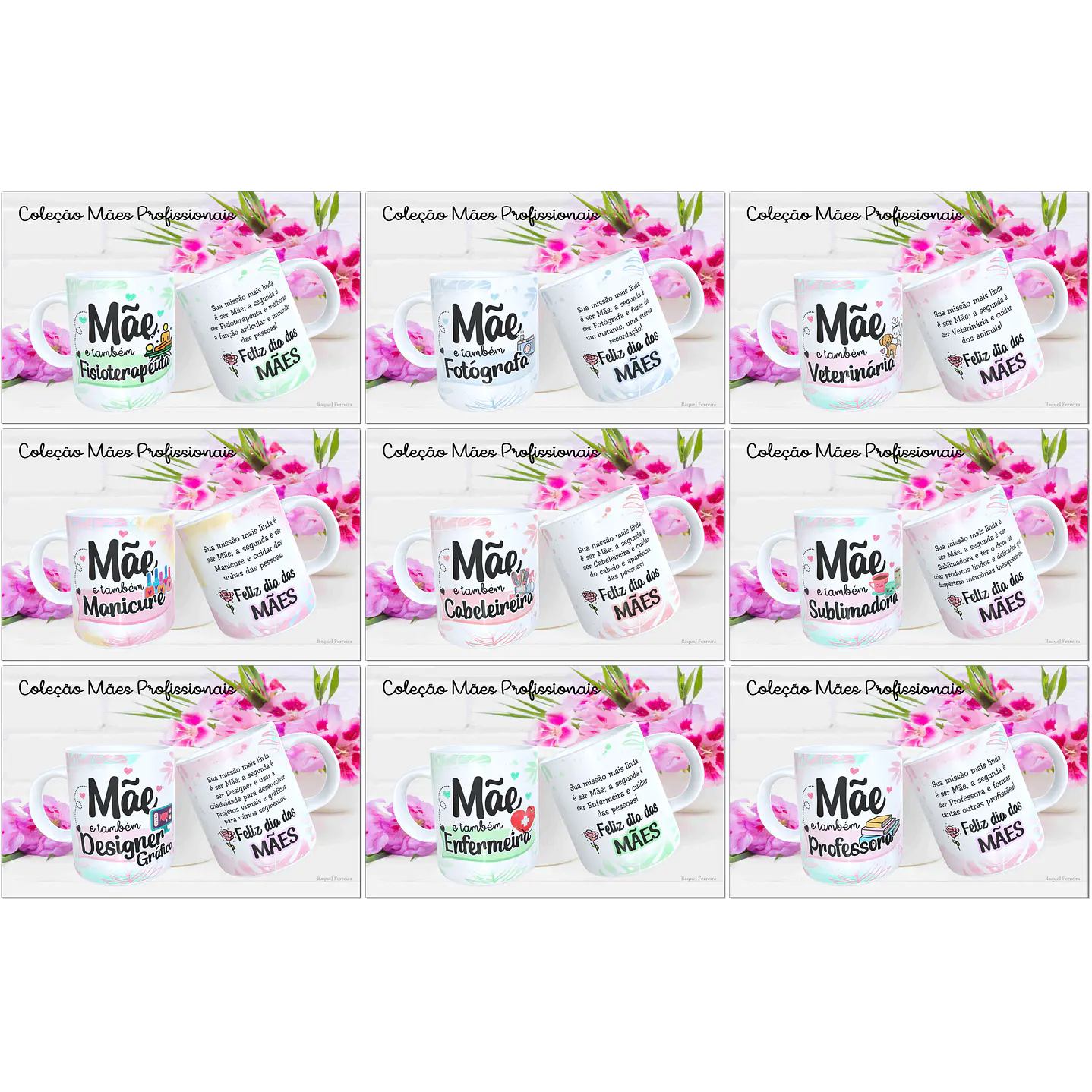 Mega Kit Digital Dia das Mães PNG PDF Silhouette +100GB Artes para Personalizados 12