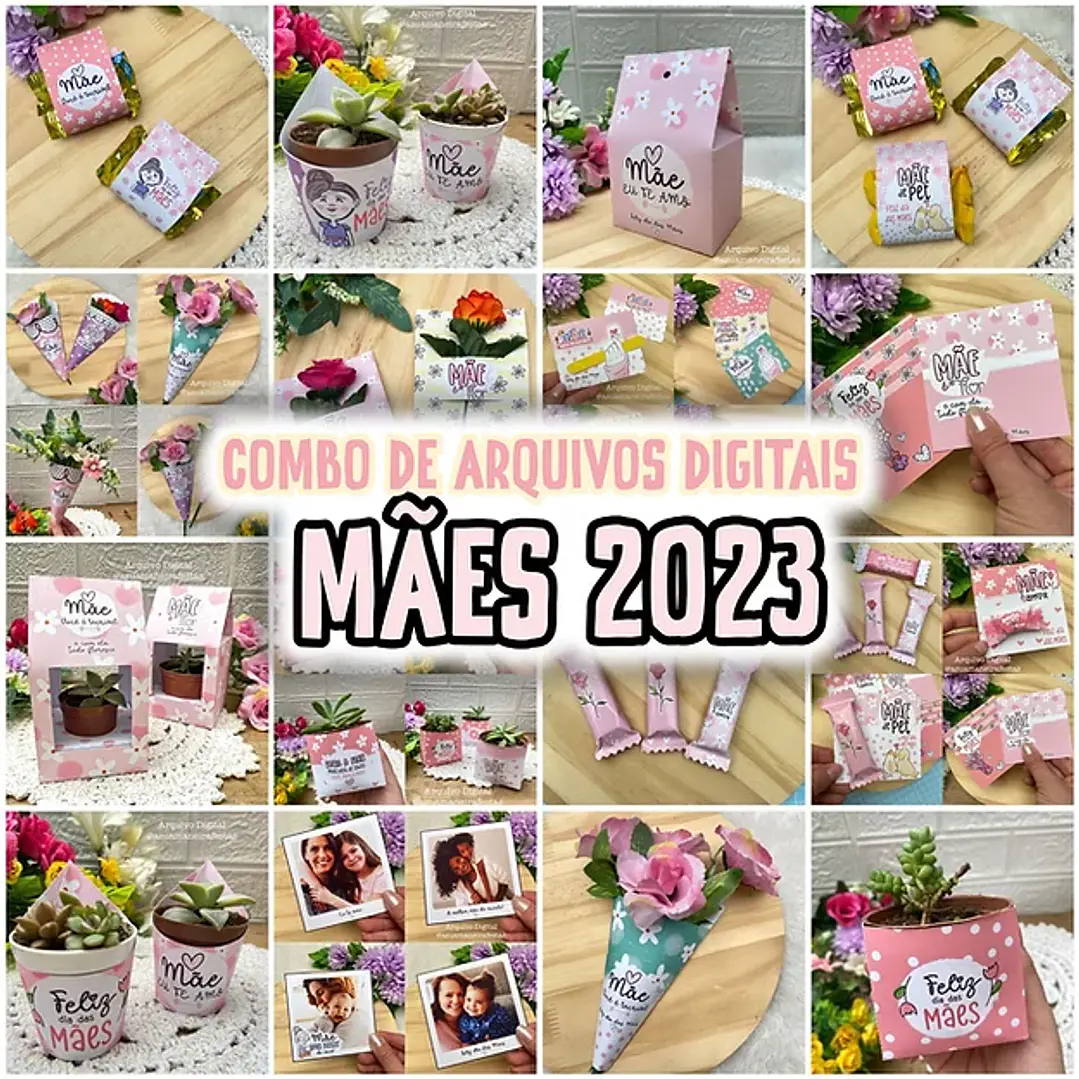 Mega Kit Digital Dia das Mães PNG PDF Silhouette +100GB Artes para Personalizados 23
