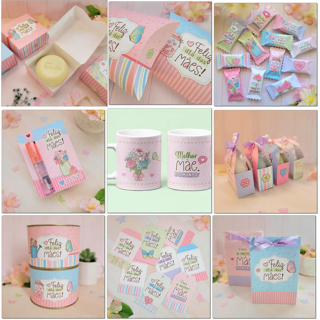 Mega Kit Digital Dia das Mães PNG PDF Silhouette +100GB Artes para Personalizados 30