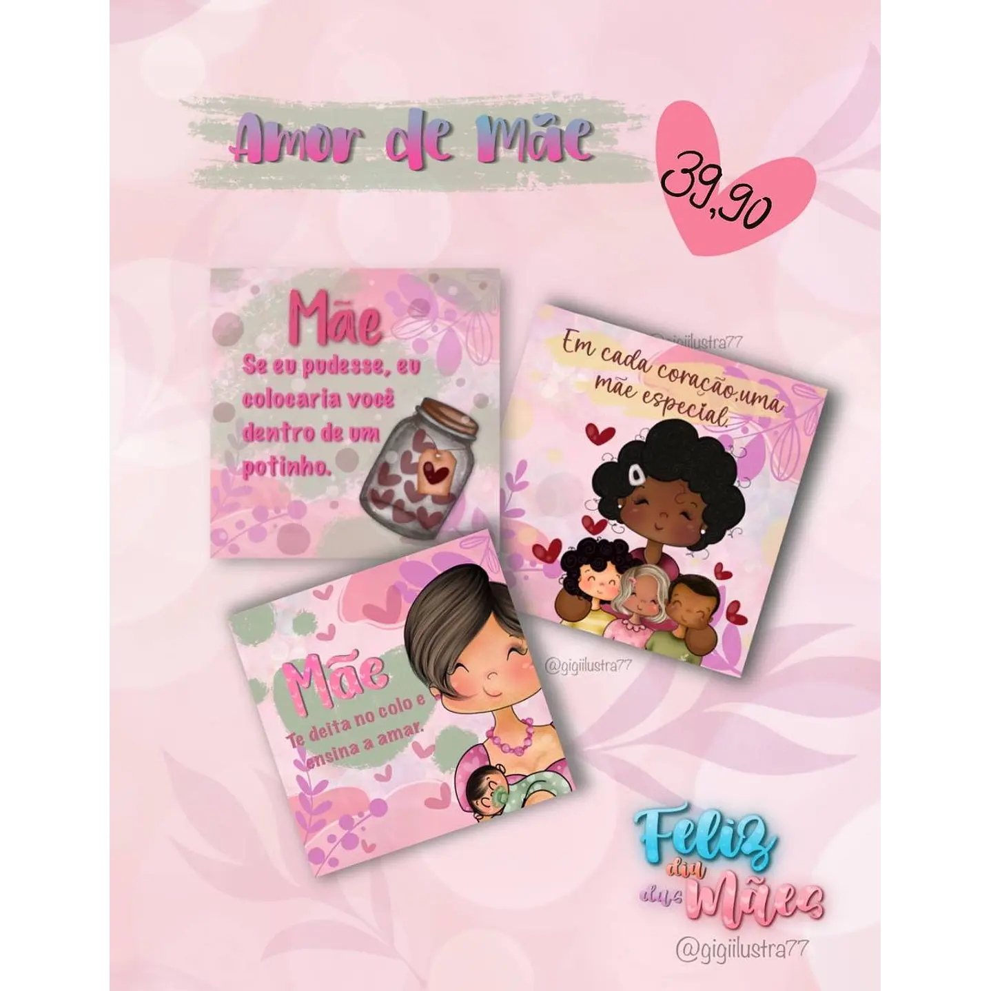 Mega Kit Digital Dia das Mães PNG PDF Silhouette +100GB Artes para Personalizados 40