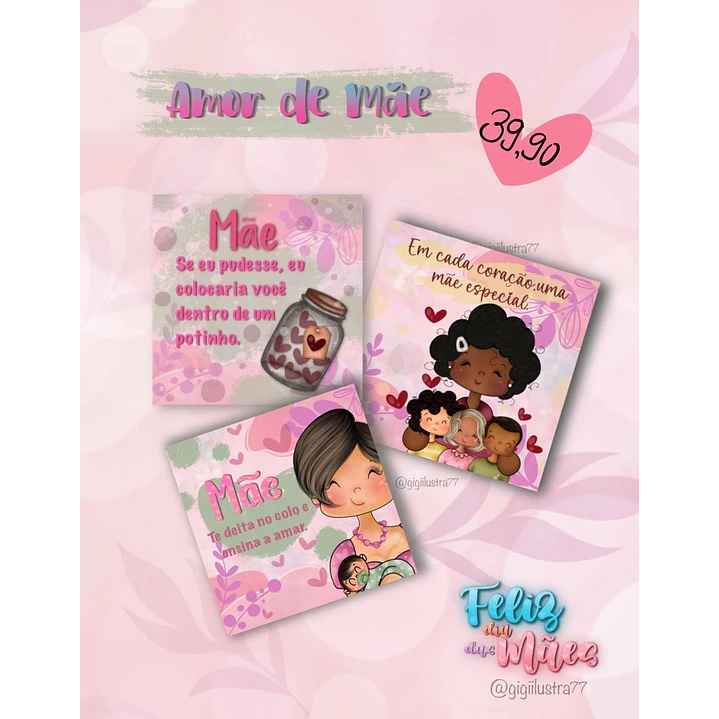 Mega Kit Digital Dia das Mães PNG PDF Silhouette +100GB Artes para Personalizados 40