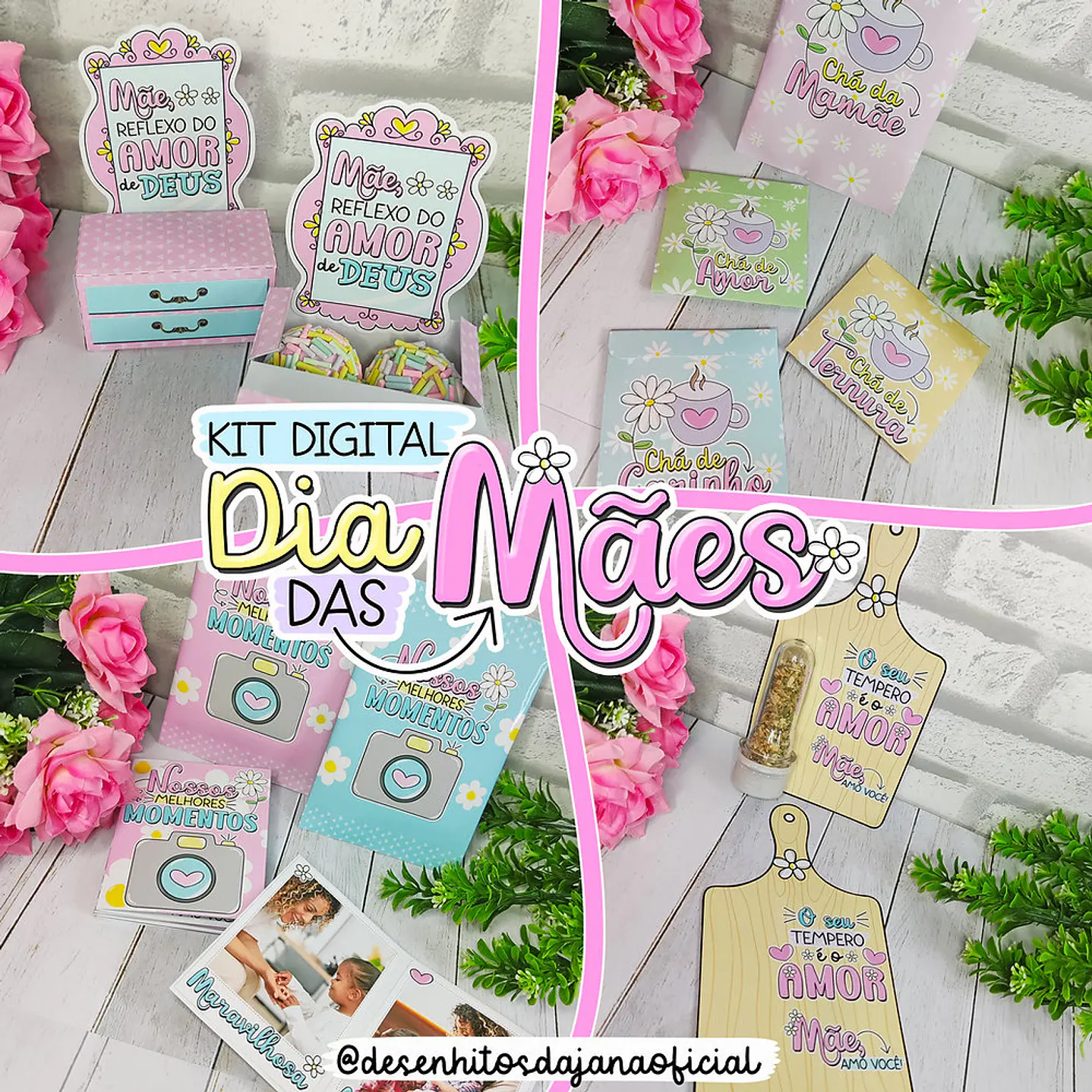 Mega Kit Digital Dia das Mães PNG PDF Silhouette +100GB Artes para Personalizados 43