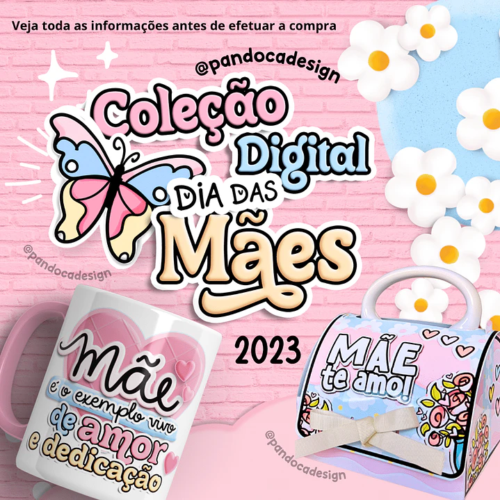 Mega Kit Digital Dia das Mães PNG PDF Silhouette +100GB Artes para Personalizados 46