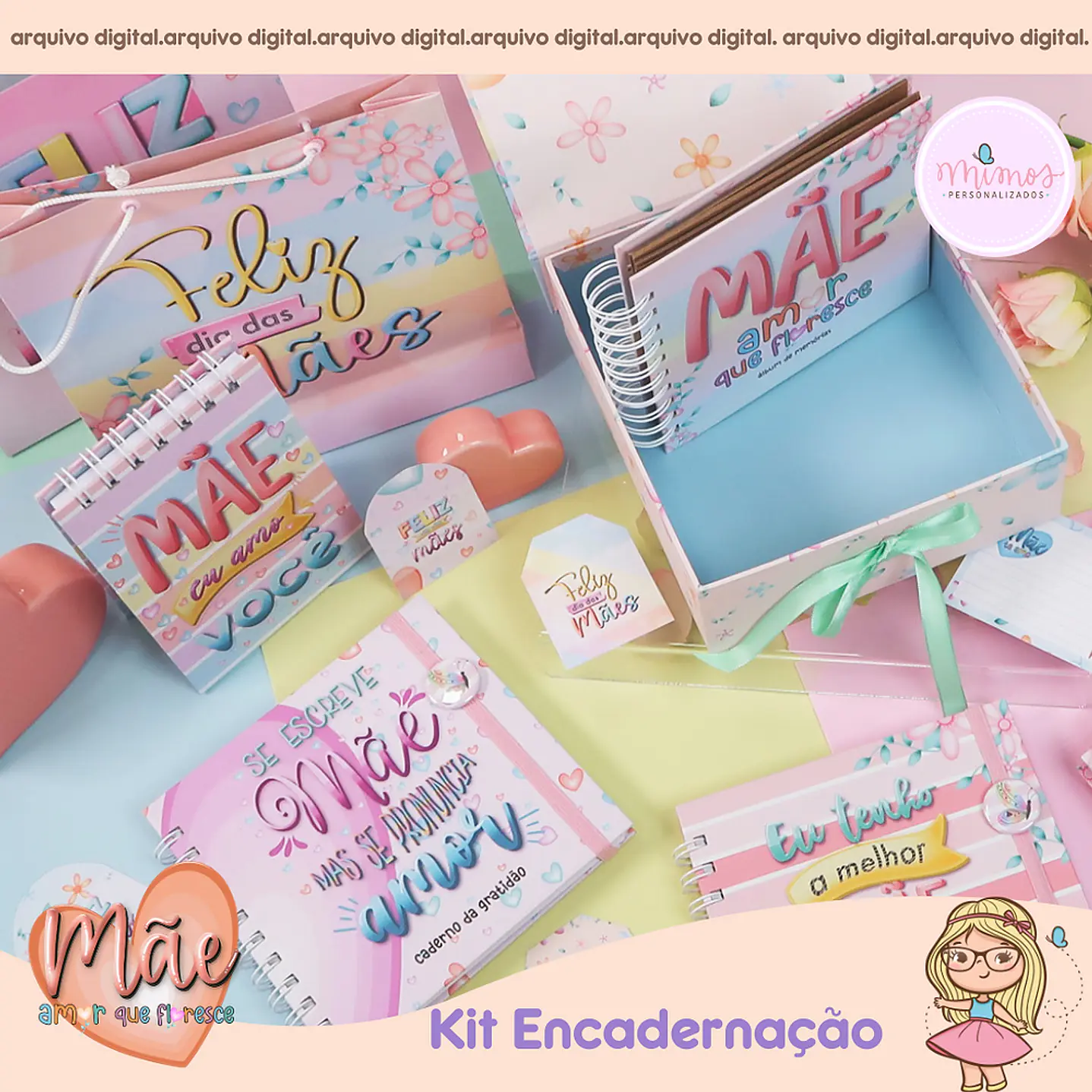Mega Kit Digital Dia das Mães PNG PDF Silhouette +100GB Artes para Personalizados 47