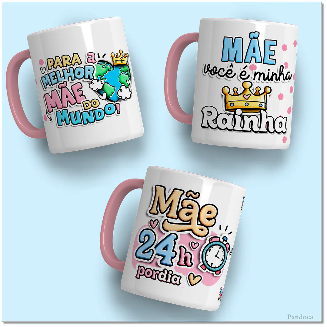 Pack 46 Estampas Canecas Dia das Mães 6