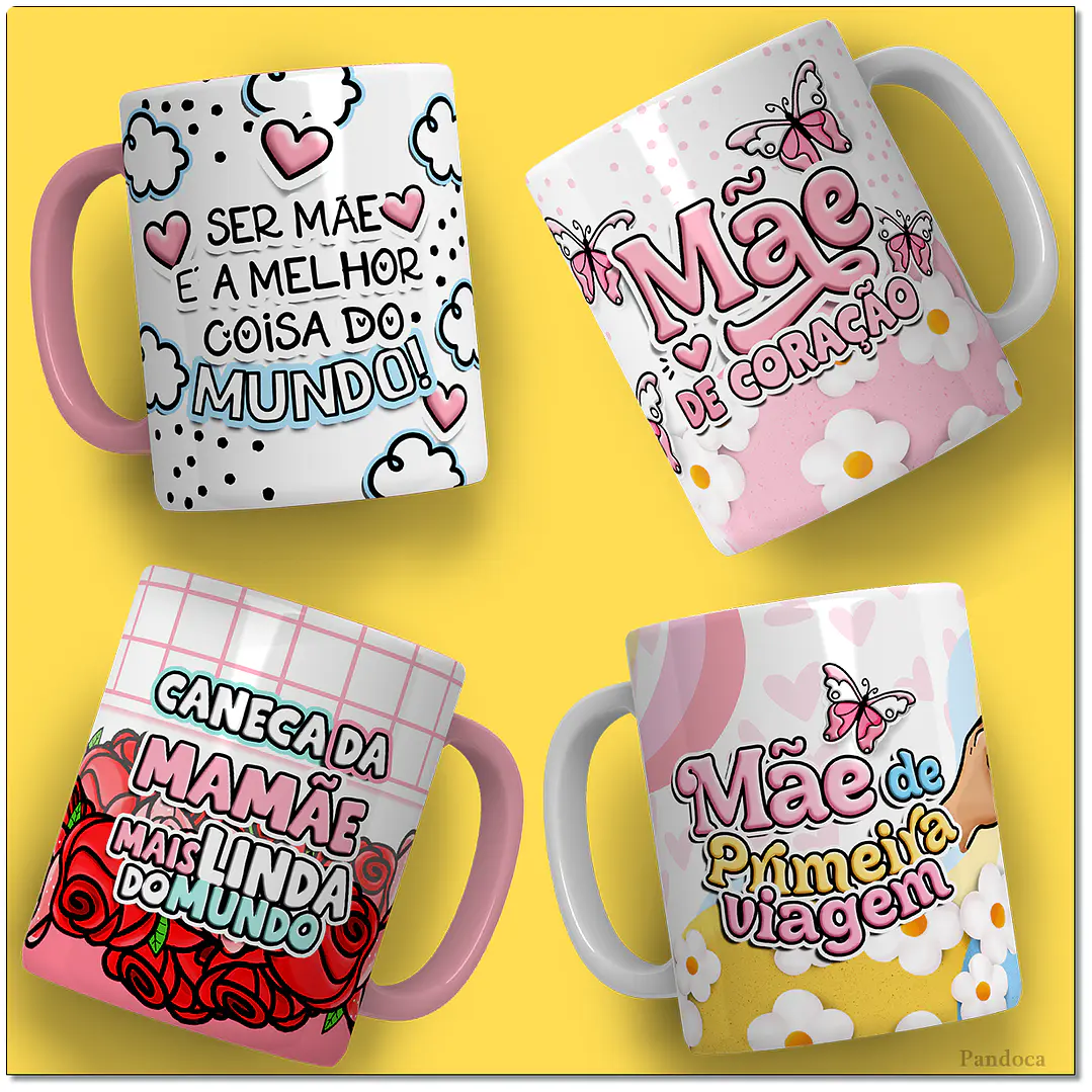 Pack 46 Estampas Canecas Dia das Mães 9