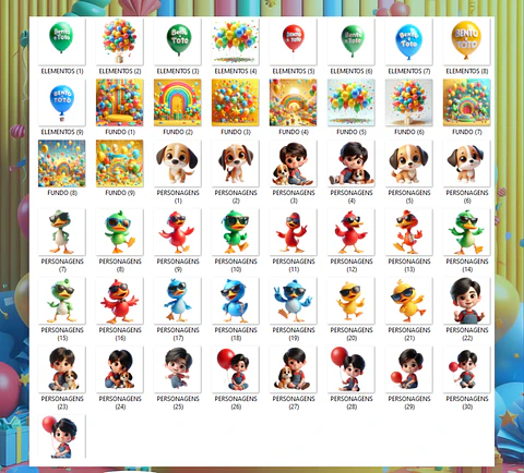 Kit Digital Bento e Totó Cute 3D PNG