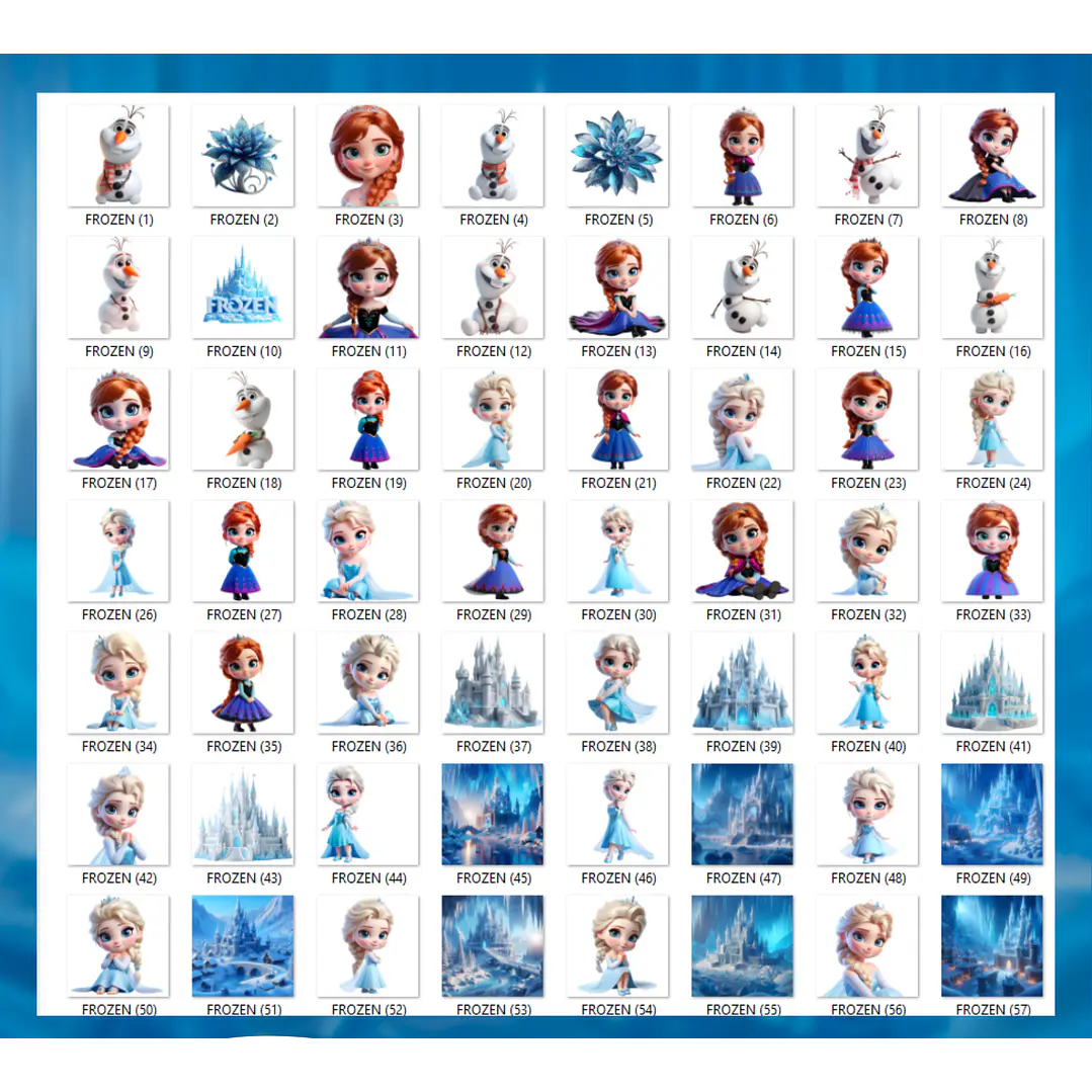 Kit Digital Frozen Cute 3D PNG 2