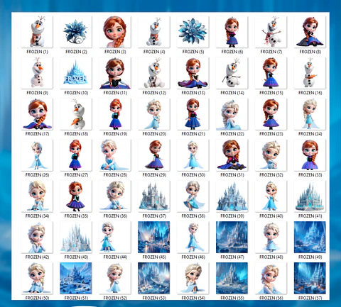 Kit Digital Frozen Cute 3D PNG