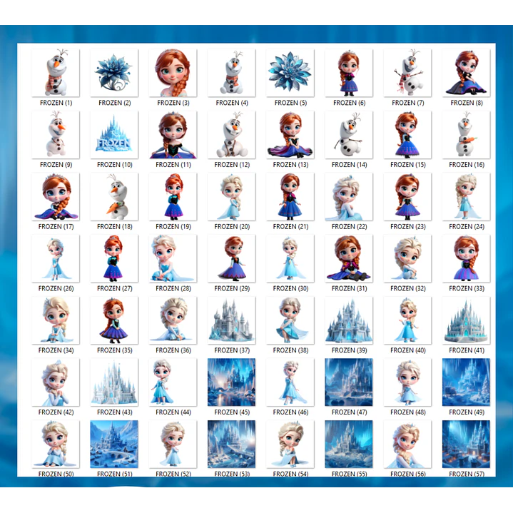 Kit Digital Frozen Cute 3D PNG 2