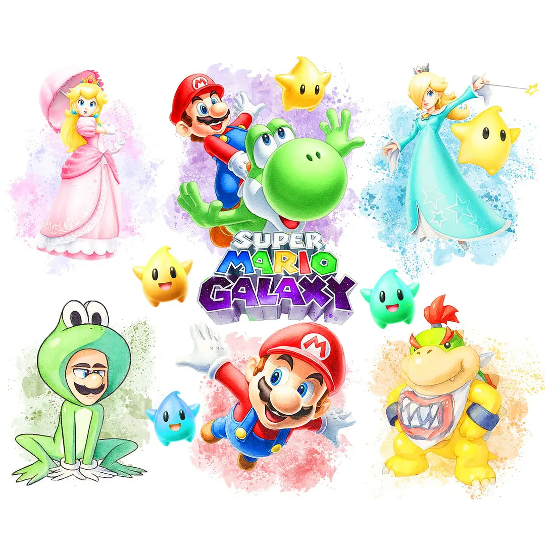 Kit Digital Super Mario Galaxy PNG Aquarela  1