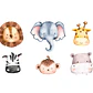 Kit Digital Animais Safari Aquarela PNG - Thumbnail 2