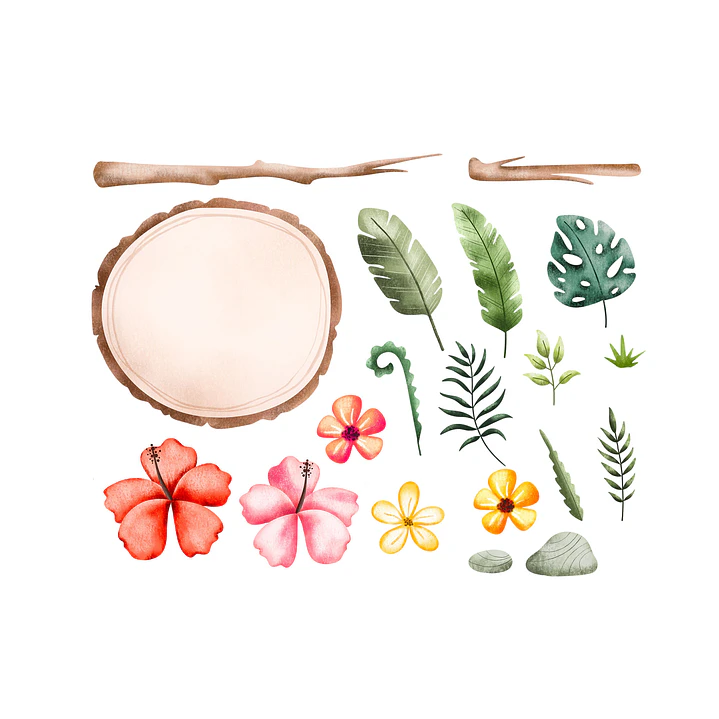 Kit Digital Animais Safari Aquarela PNG 3