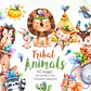 Kit Digital Safari Tribal Aquarela PNG - Miniatura 1