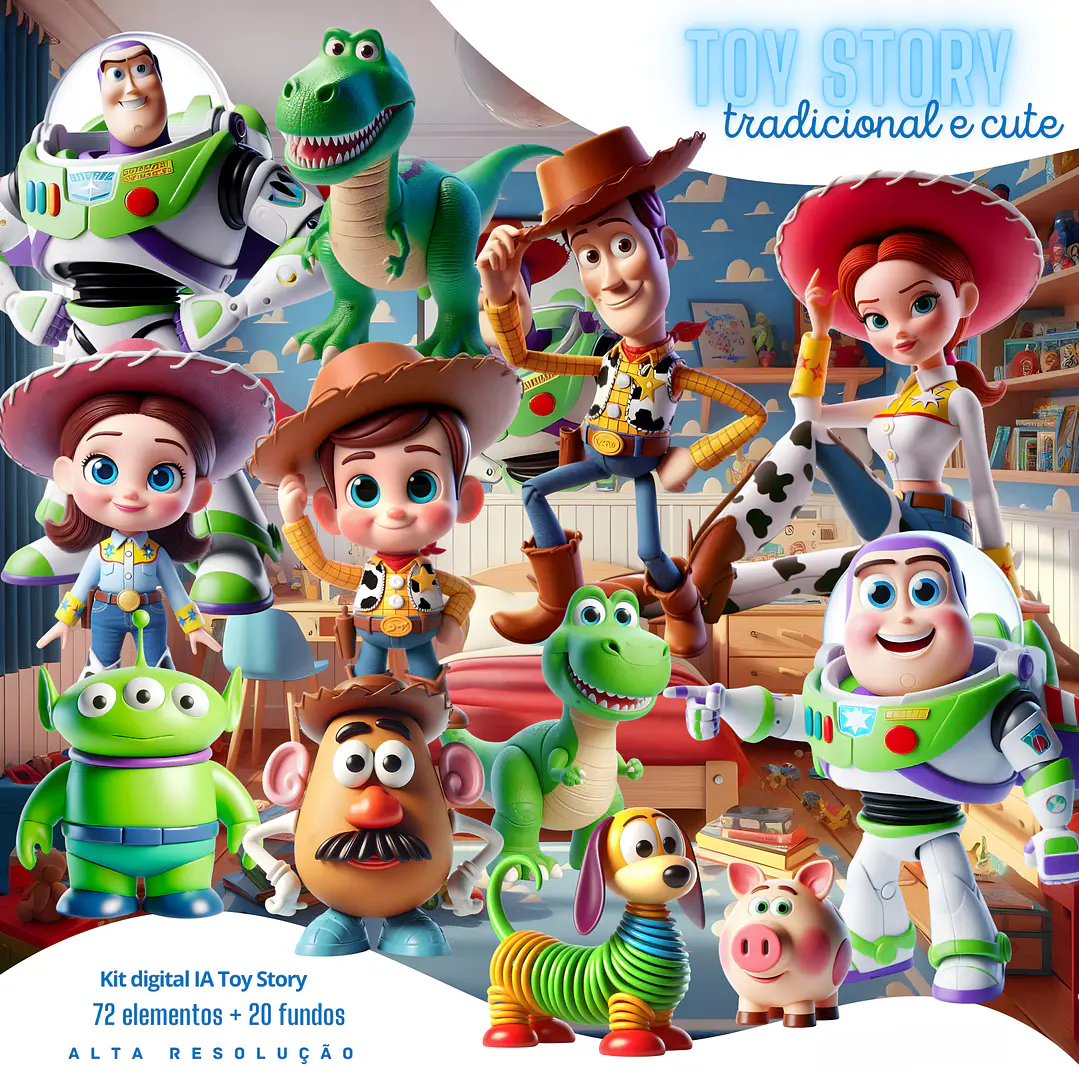 Kit Digital Toy Story Cute PNG - Fundo Transparente 1