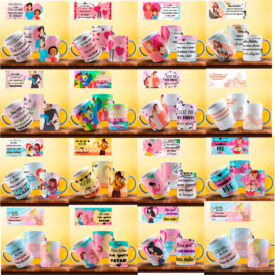 15 Artes Caneca Dia das Mães PNG Alta Resolução e PDF 1