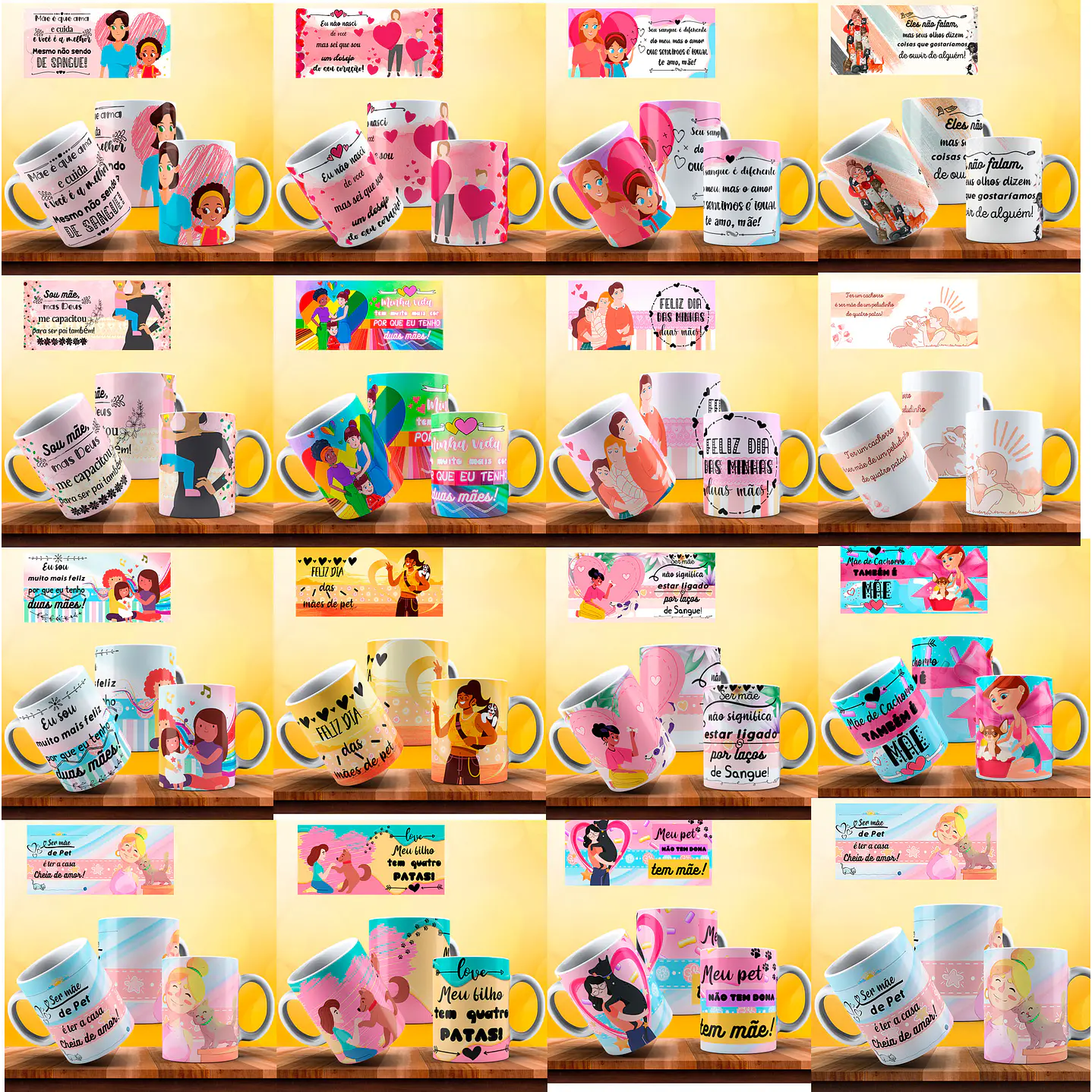 15 Artes Caneca Dia das Mães PNG Alta Resolução e PDF 1