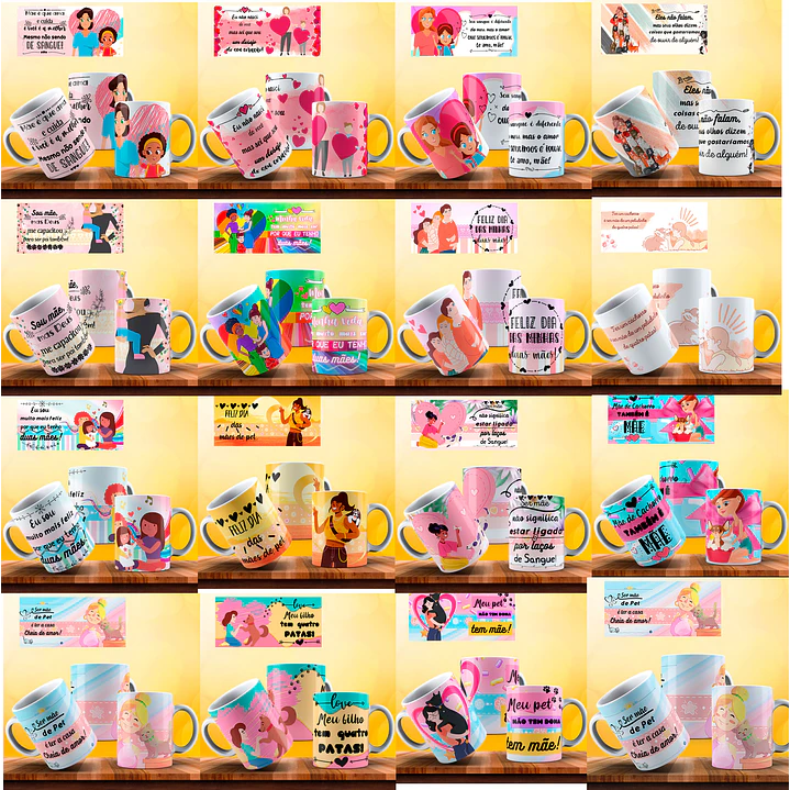 15 Artes Caneca Dia das Mães PNG Alta Resolução e PDF 1
