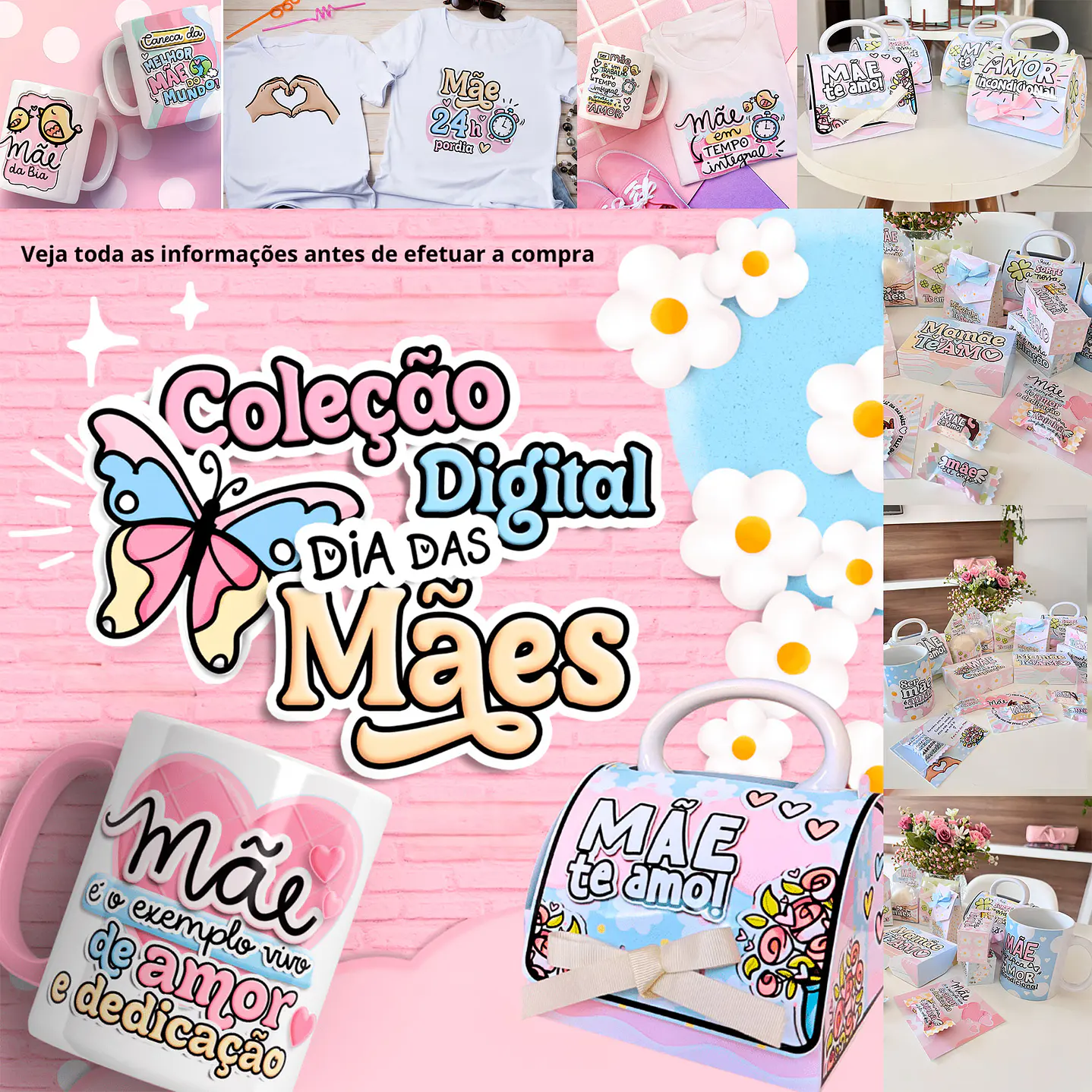 Coleção Dia das Mães Ilustrações para Personalizados e Papelaria 1