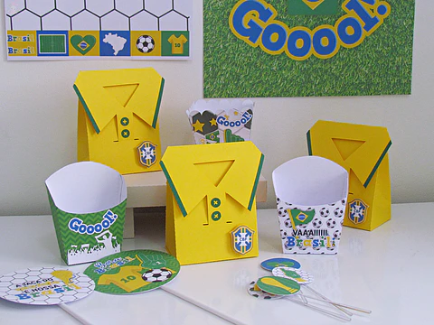 Kit Festa Copa do Mundo Brasil para Imprimir
