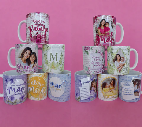 35 Artes PNG Caneca Dia das Mães